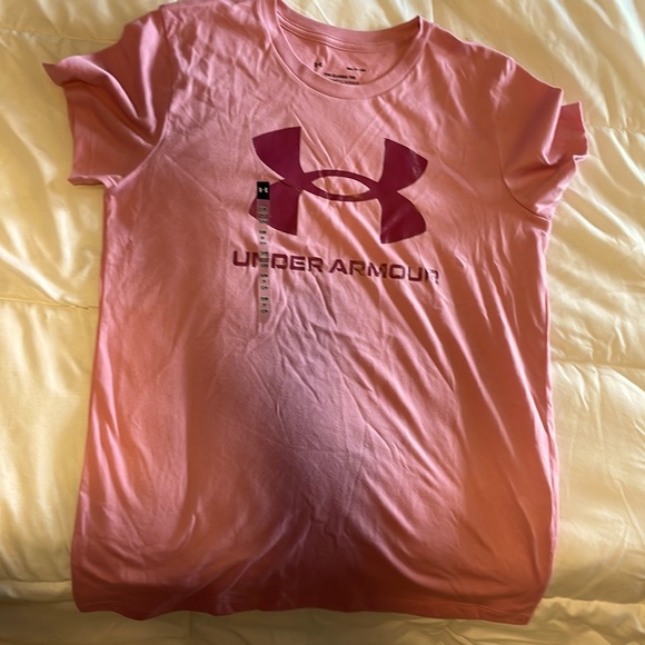 Nwt ladies pink sm under armour t shirt - Picture 1 of 3